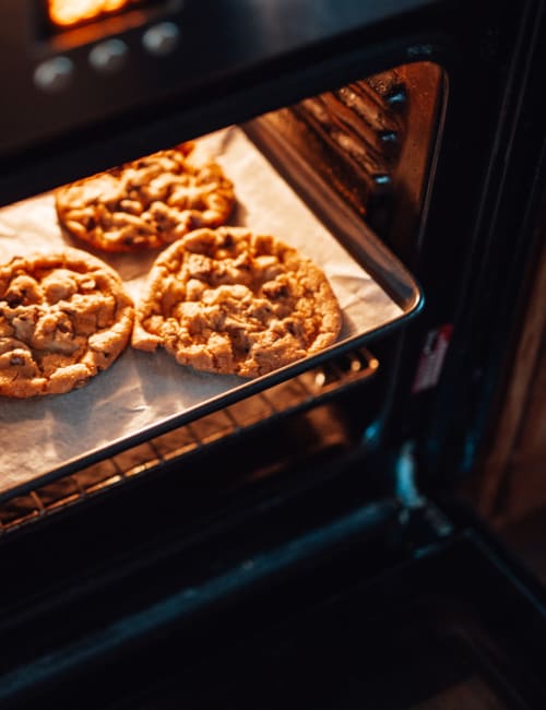 Cookies baking in the oven at Redbud Ranch Apartments in Broken Arrow, Oklahoma