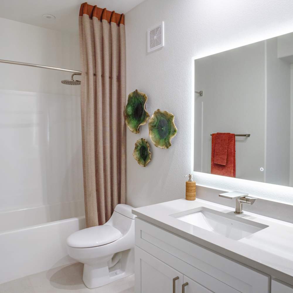 Bathroom with bath tub at Night Fall in Las Vegas. NV