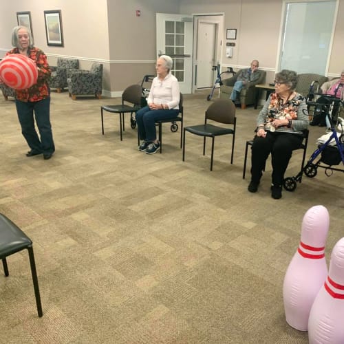 Balloon bowling at FountainBrook in Midwest City, Oklahoma