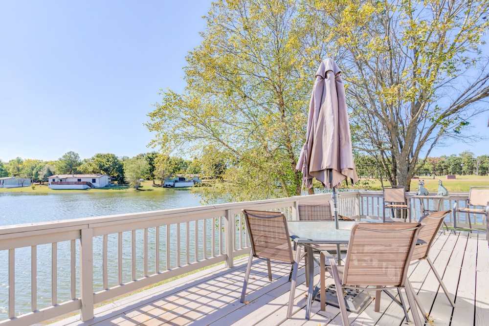 Private patio at Canton Lakeside Village in Canton, Texas