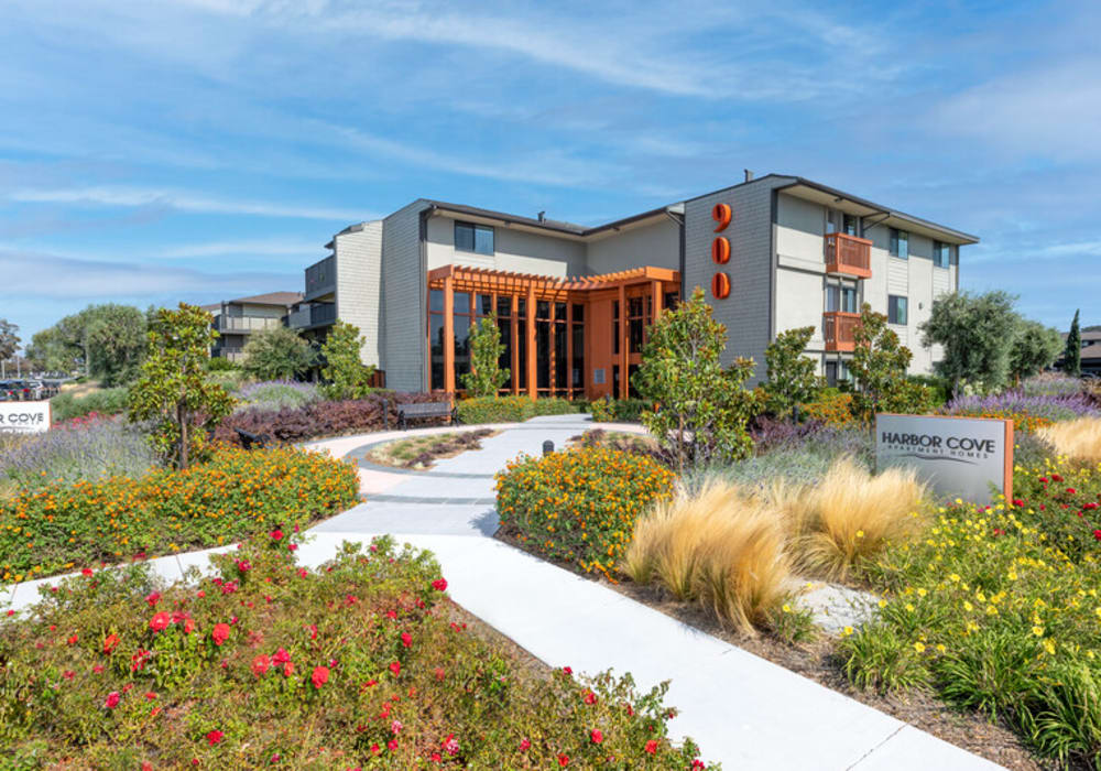 Exterior view of Harbor Cove Apartments in Foster City, California