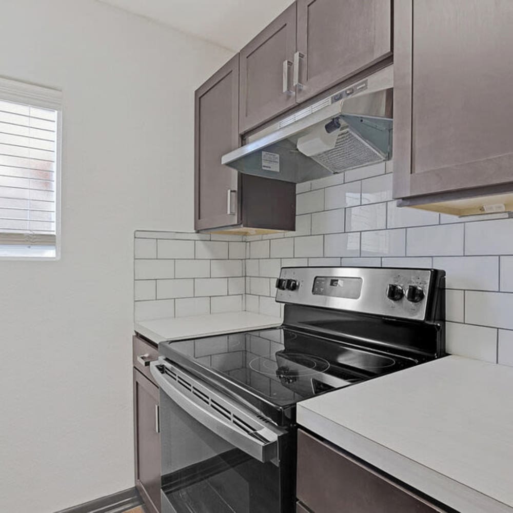 Modern appliances in kitchen at The Overlook at Pensacola Bay in Pensacola, Florida