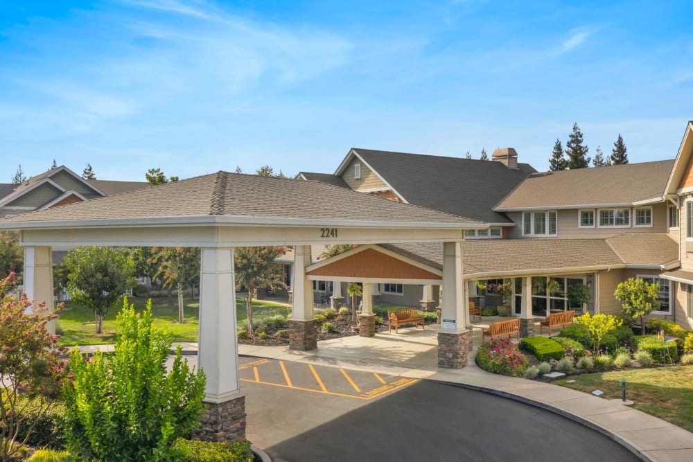 Front entrance outside The Commons at Union Ranch in Manteca, California