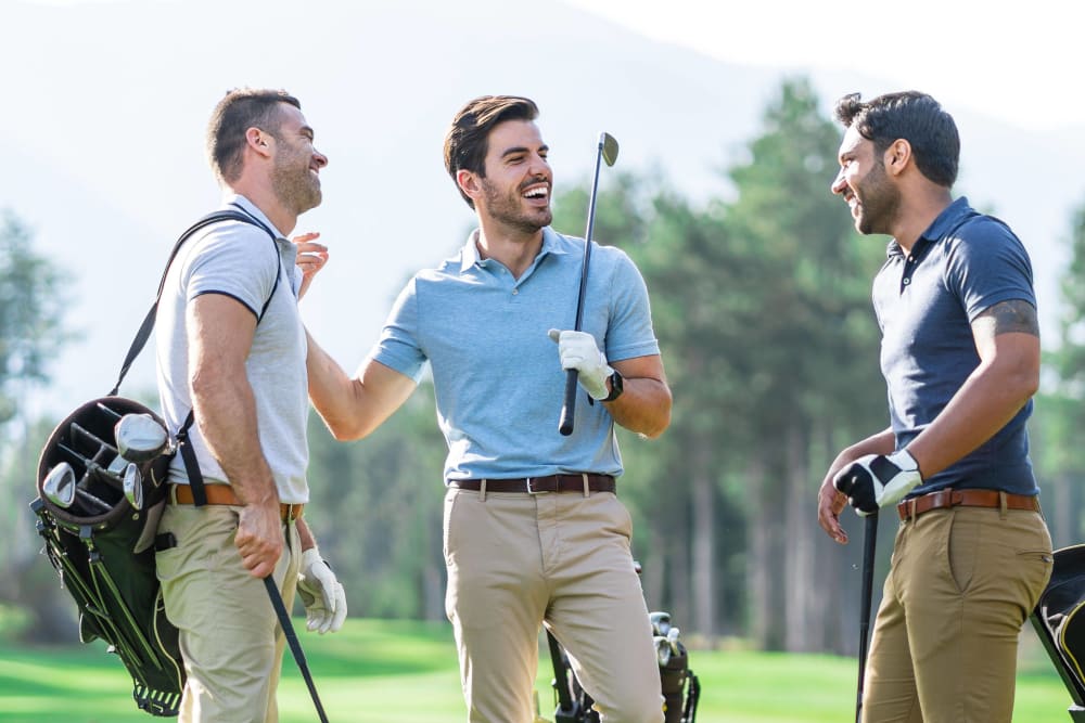 Residents out for a game of golf at Oceana Apartments in Huntington Beach, California