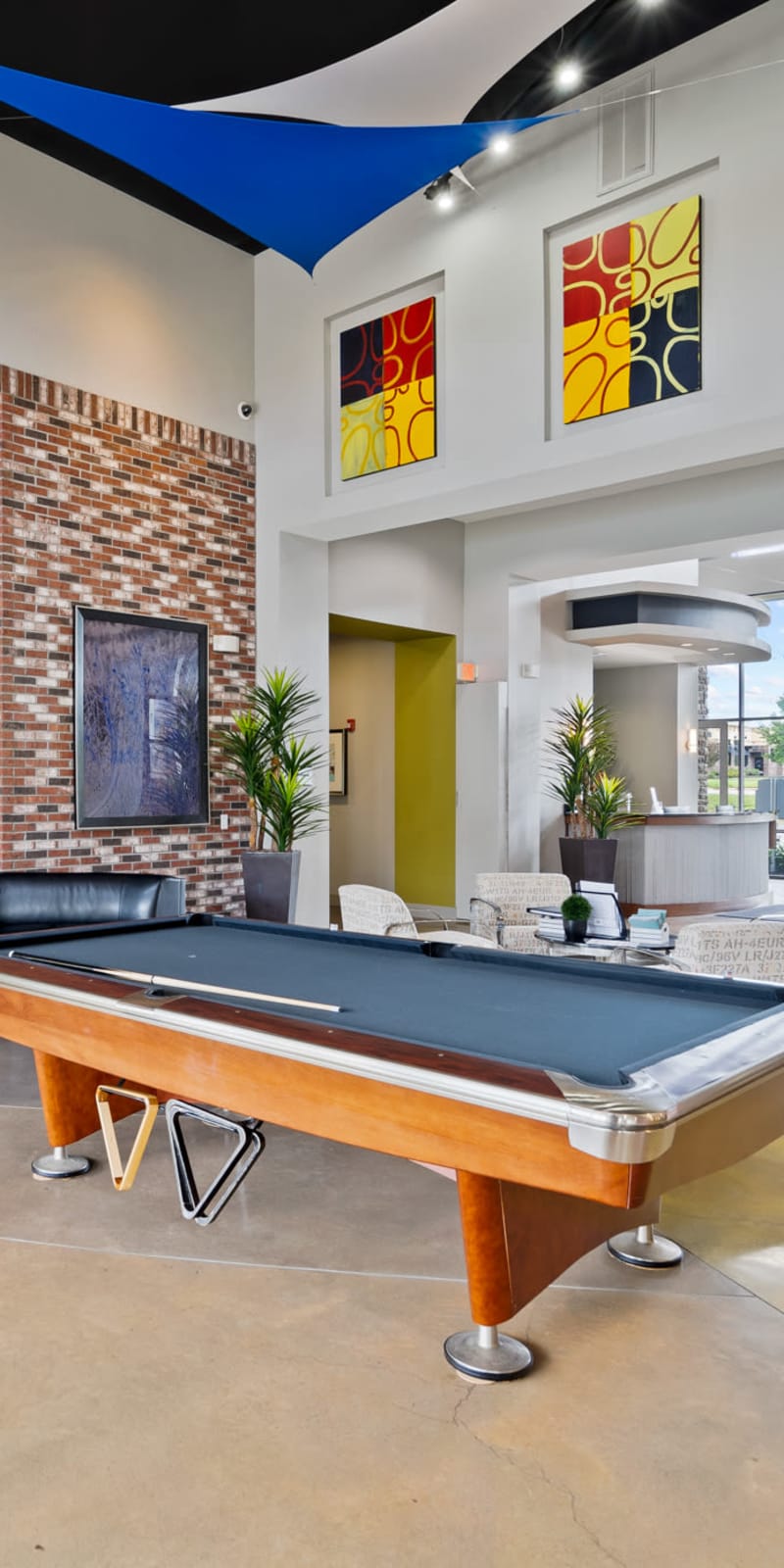 Pool table in the clubhouse at The Domain at Columbia in Columbia, Missouri