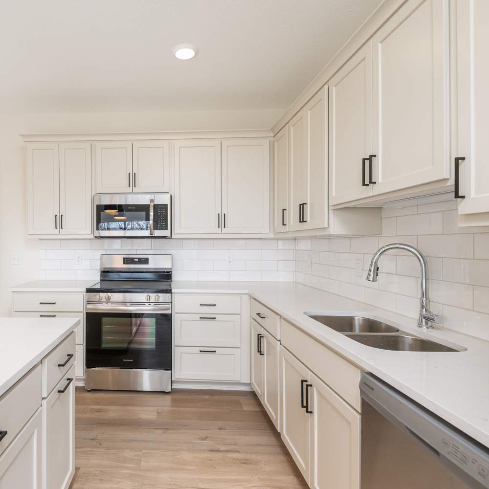 Bright kitchen at The Uptown Apartments in Waconia, Minnesota