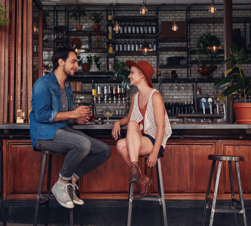 Resident couple out for drinks on date night near Sofi Lakeside in Everett, Washington