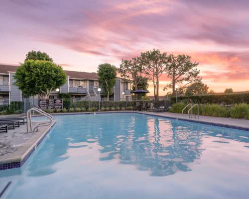 Swimming pool at Pacific Pointe Apartment Homes, San Clemente, California