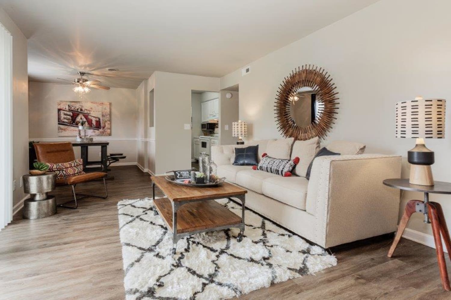 Living room at Lincoya Bay Apartments & Townhomes in Nashville, Tennessee