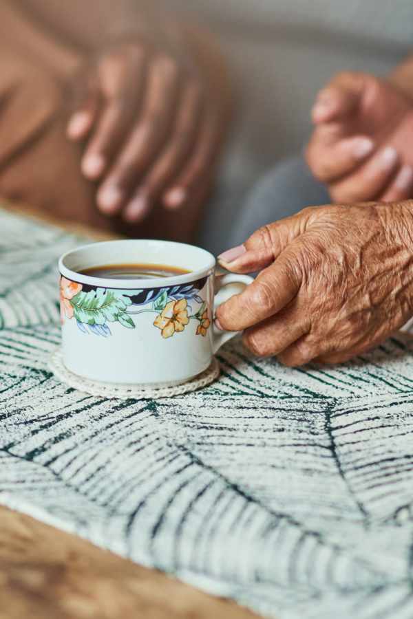Resident friends enjoying tea together at Merrill Gardens in Seattle, Washington