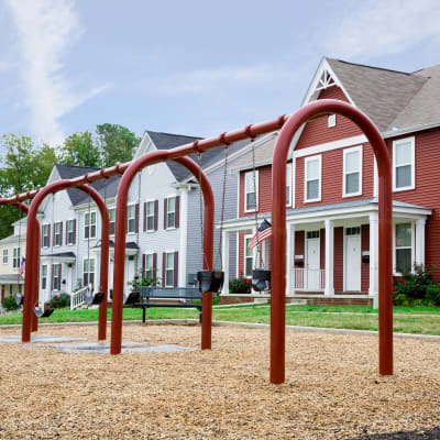 Swings at a playground at Challenger Estates in Patuxent River, Maryland