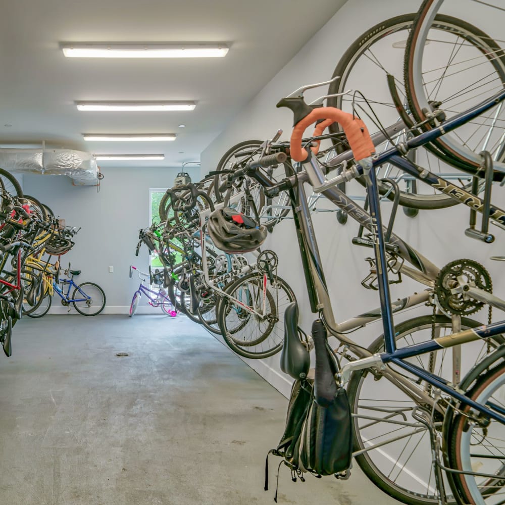 Bike storage room at The Docks, New London, Connecticut