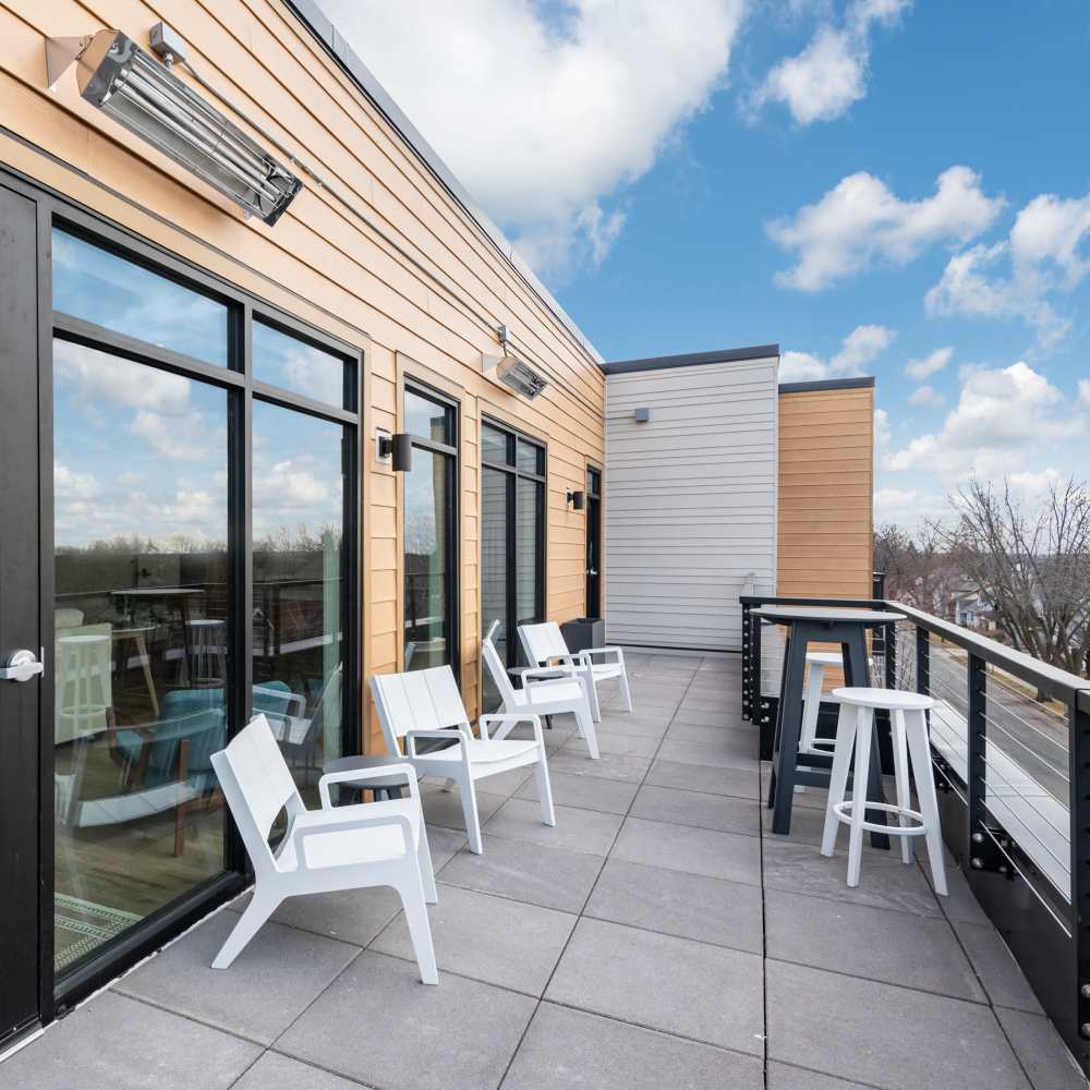 Refreshing private balcony at The Uptown Apartments in Waconia, Minnesota