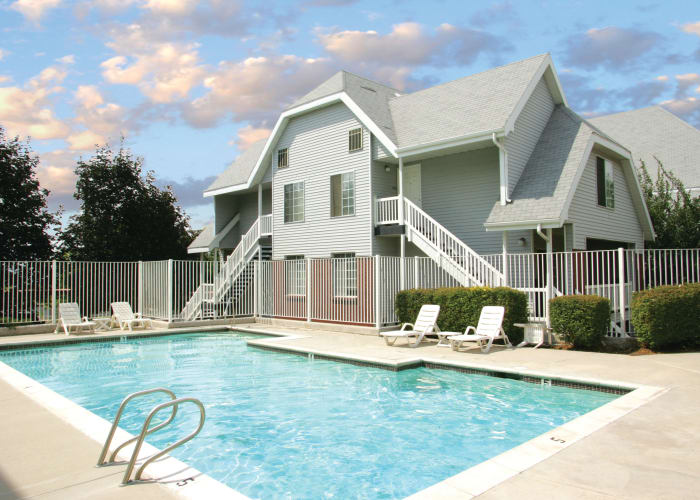 Sparkling swimming pool at Windgate Apartments