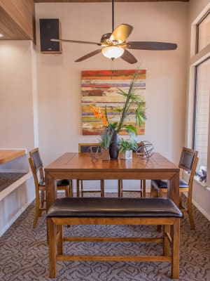 Elegant chair and table at Copperfield Apartments in Oklahoma City, Oklahoma