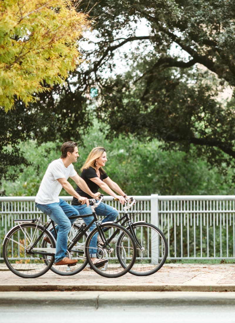 Couple biking near Katy, Texas from Marquis at Katy