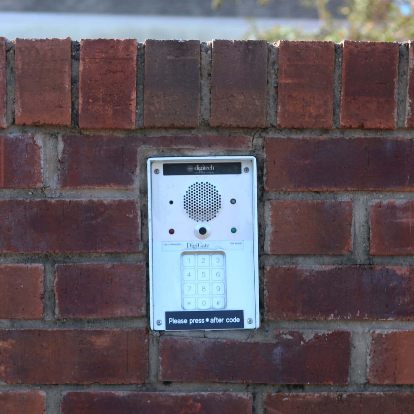 Keypad entrance to Midgard Self Storage in Newberry, Florida