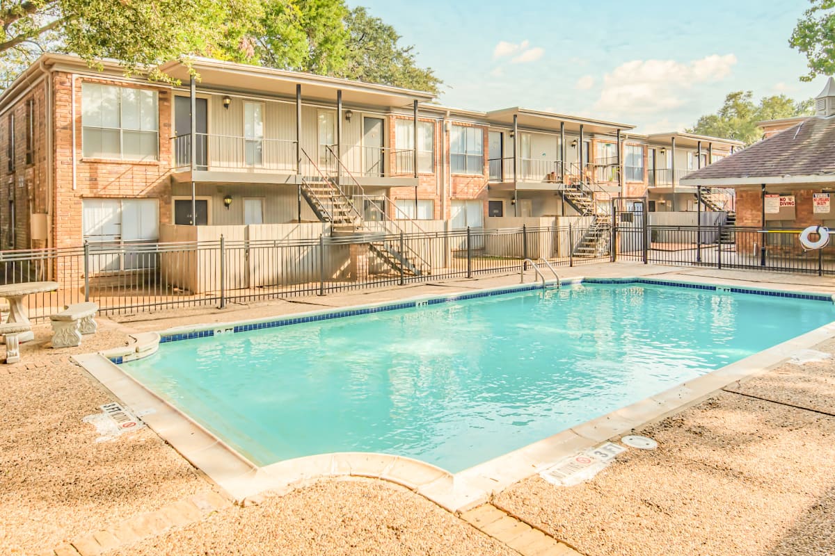 Pool at Napoleon Square Apartments in Houston, Texas