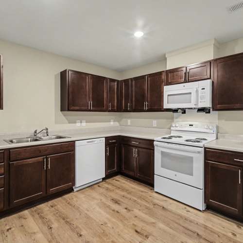 Kitchen with oven at Rutherford Crossing in Cherryville, North Carolina