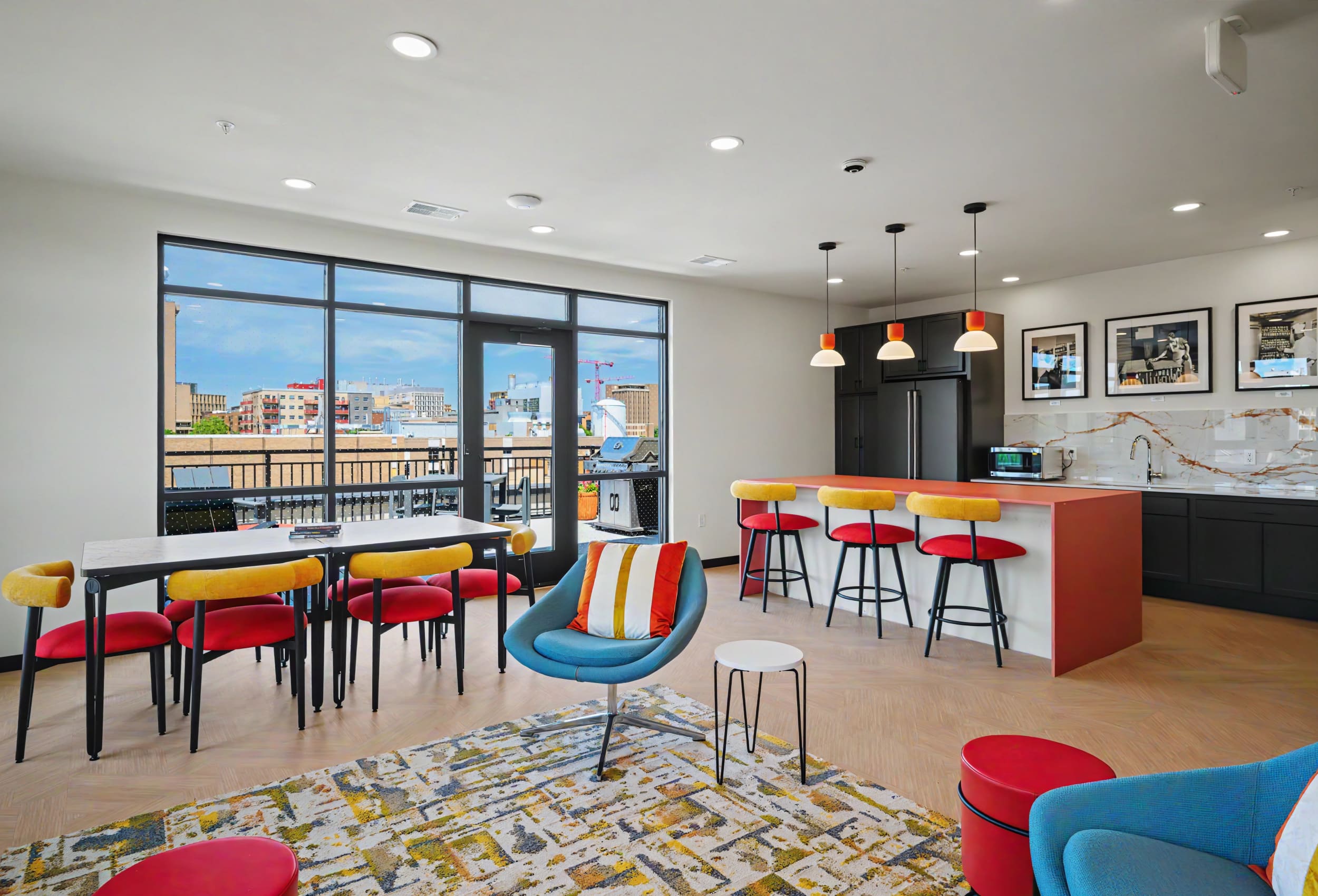 Community room at Vicino in Madison, Wisconsin