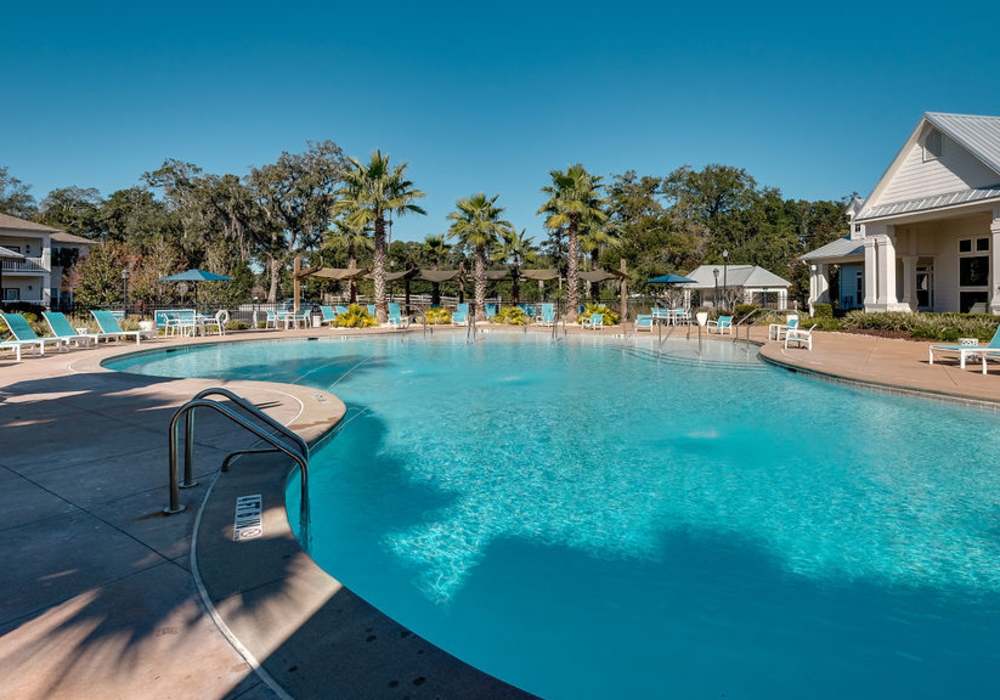 Swimming pool with great surrounding at Parc at Broad River in Beaufort, South Carolina