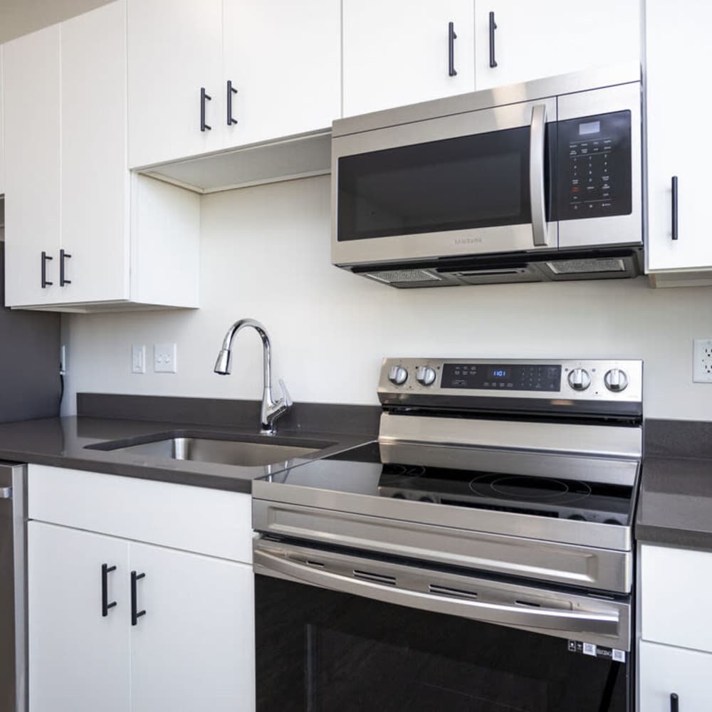 Kitchen with steel appliances at The Sutton in , Ohio
