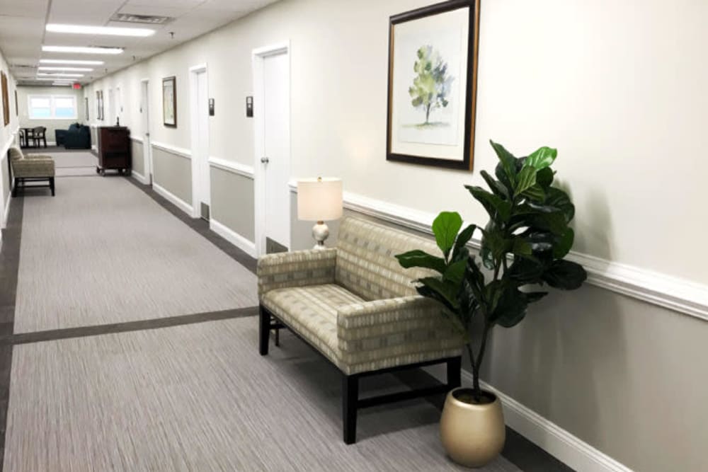 Sitting area for residents at English Meadows Crozet Campus in Crozet, Virginia