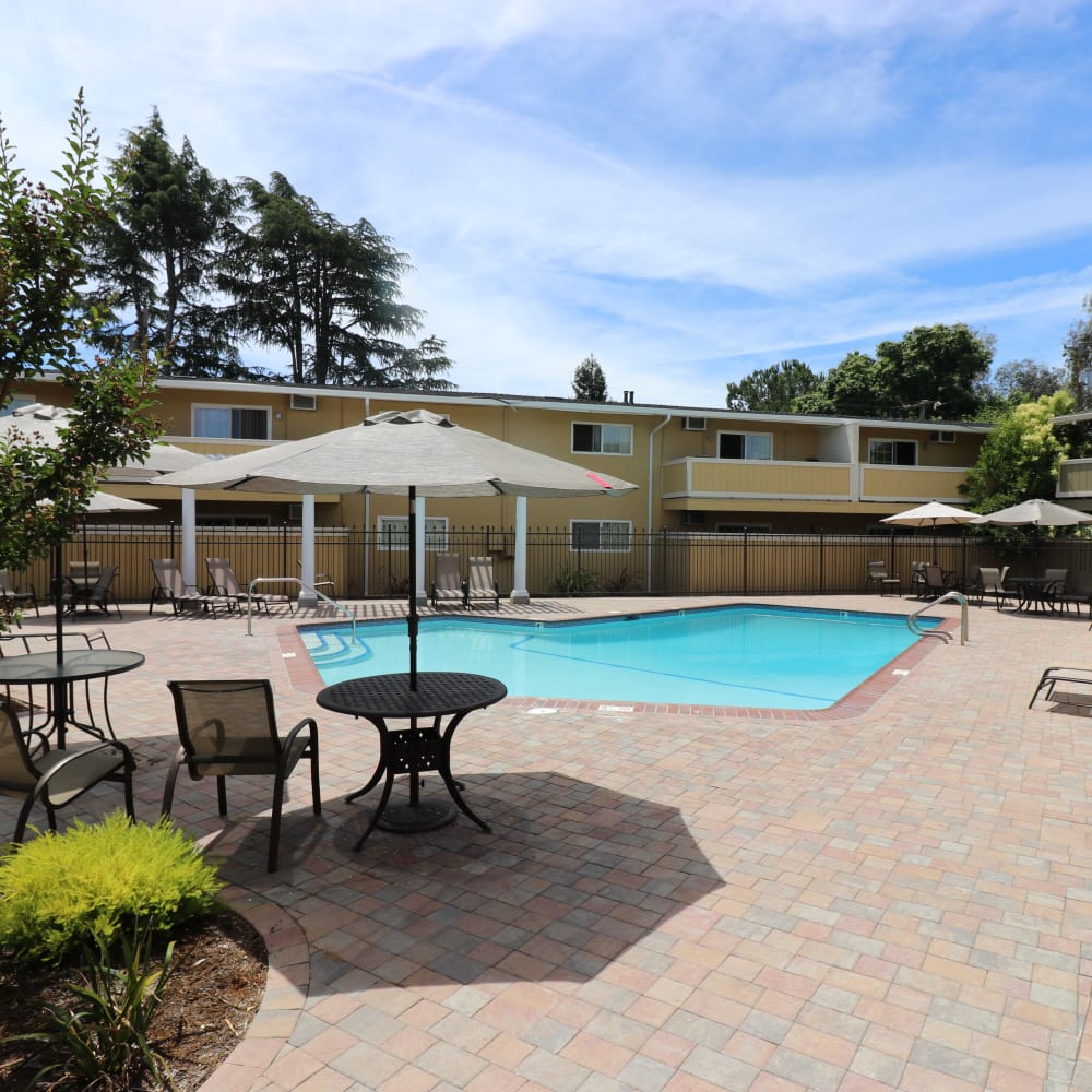 Swimming pool at Mountain View Apartments in Concord, California