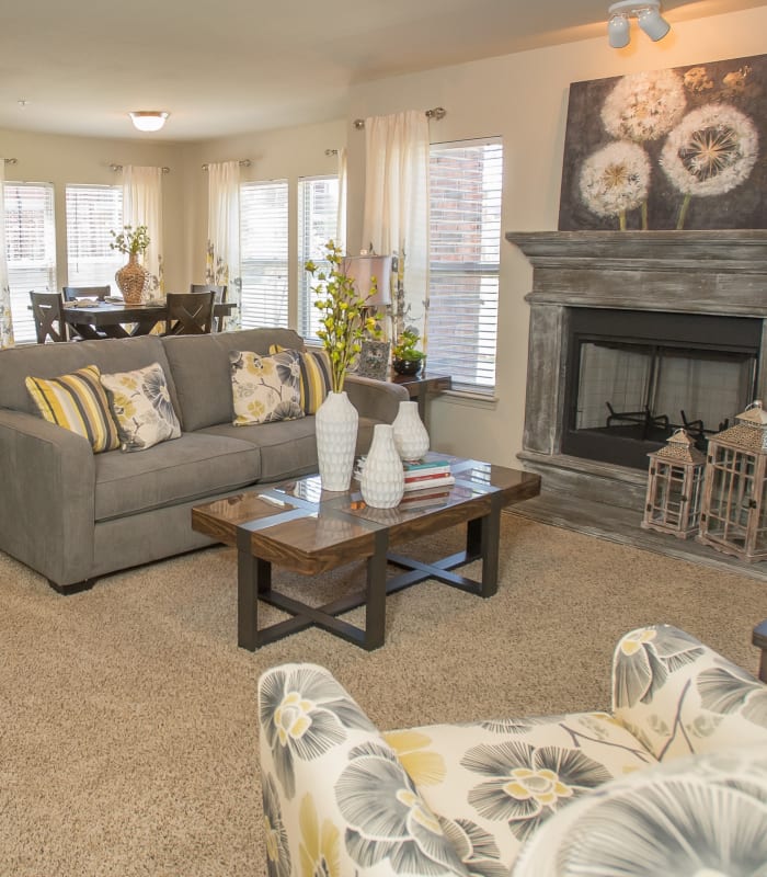 Spacious living room at The Reserve at Elm in Jenks, Oklahoma