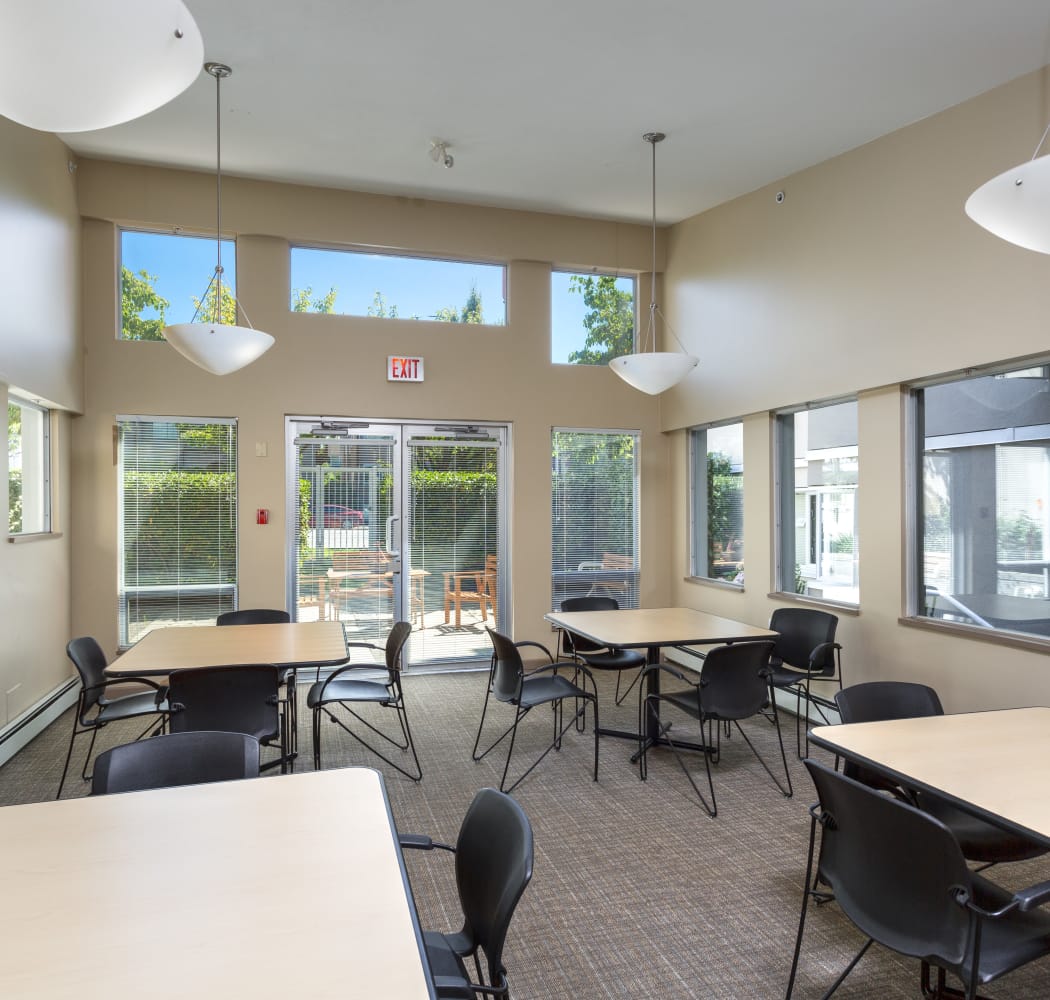 Clubhouse hall at Larchway Gardens in Vancouver, British Columbia