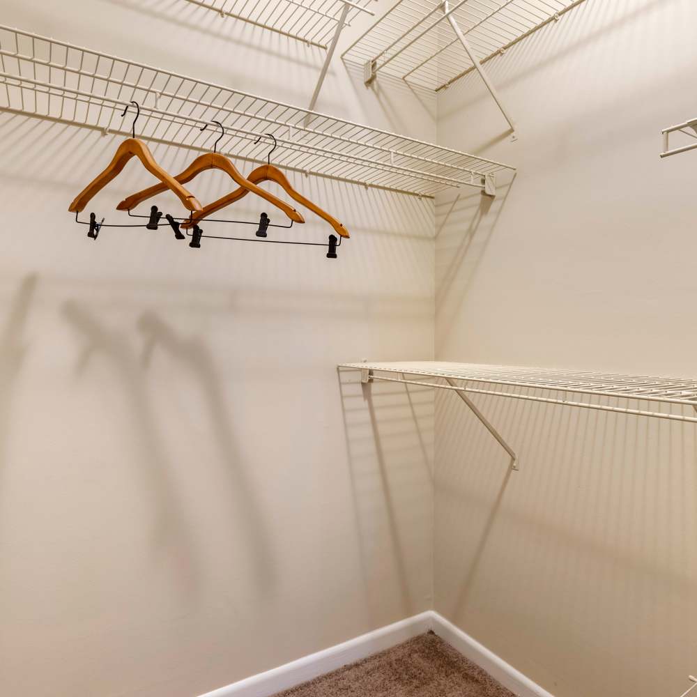 Walk-in closet at Avenue at Harbison in Columbia, South Carolina