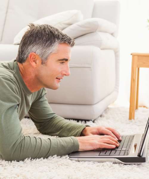 Resident working from home at Durham Park in Pooler, Georgia