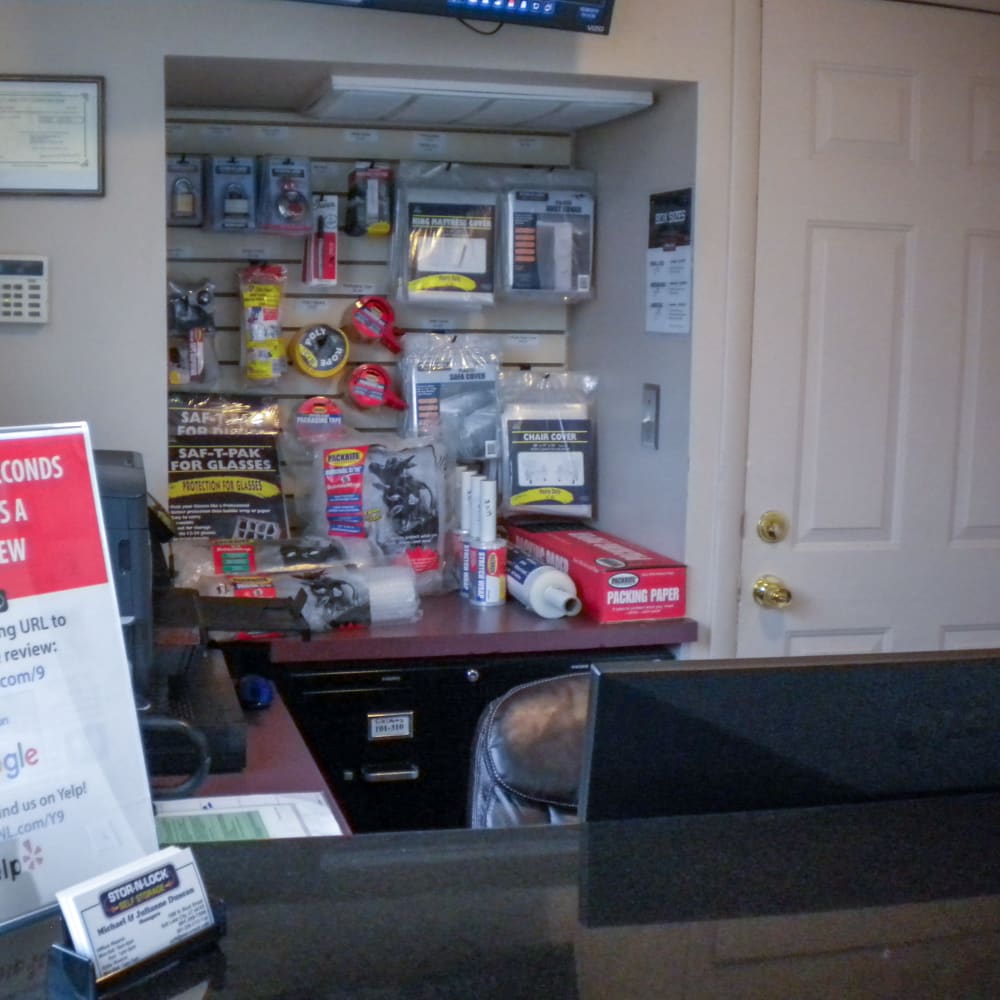 Inside the welcoming office at STOR-N-LOCK Self Storage in Salt Lake City, Utah