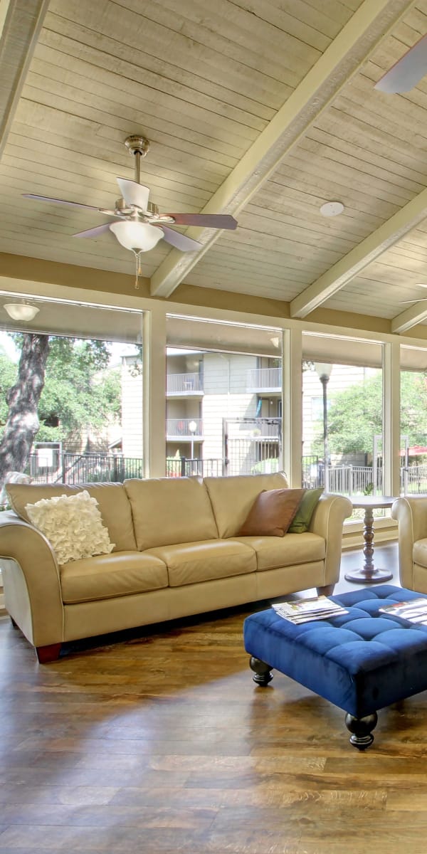 Spacious living room at Bridge at Northwest Hills in Austin, Texas