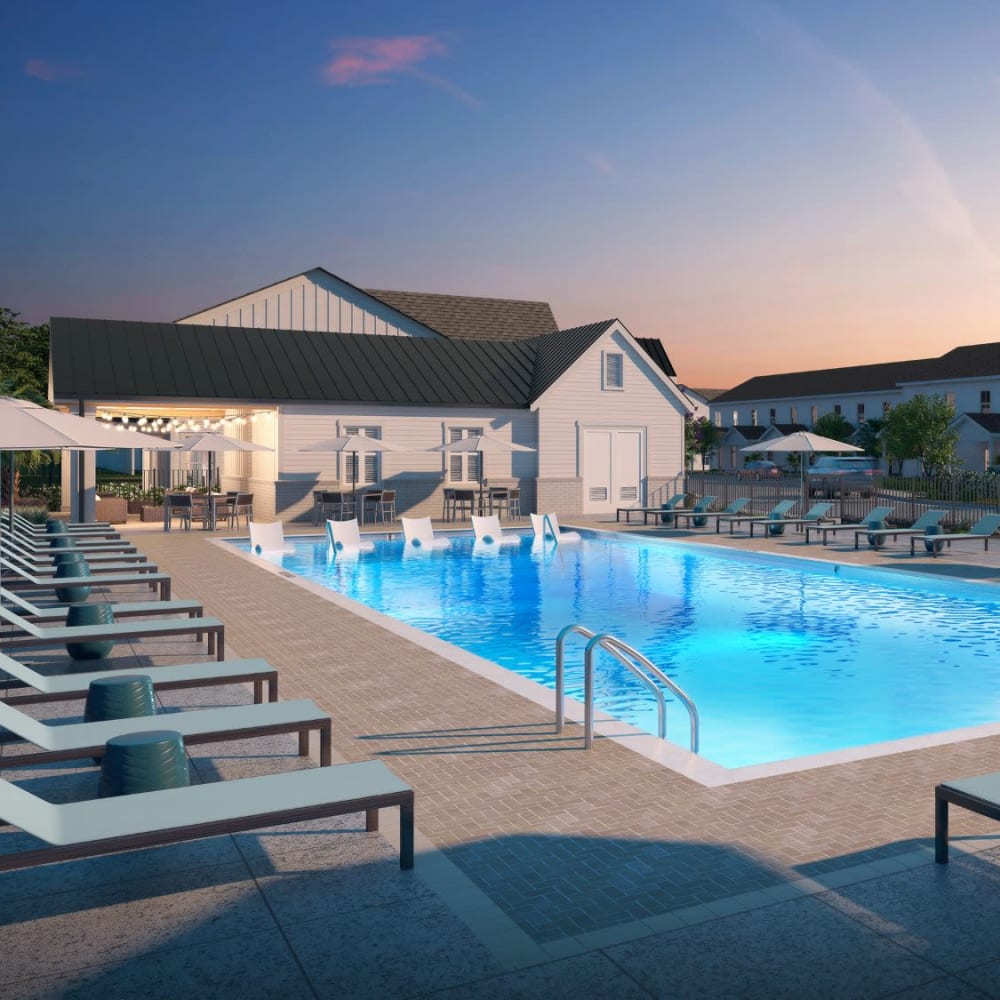 Rendering of residents swimming pool at Bellerose at Bees Ferry in Charleston, South Carolina