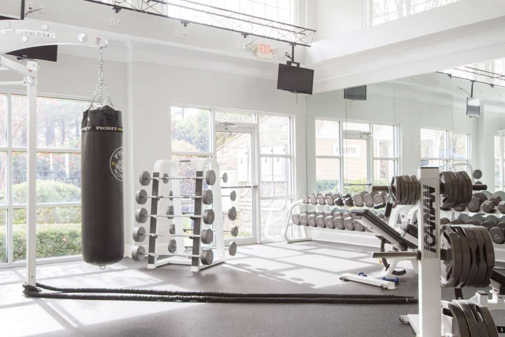 Well-equipped fitness center at Dakota Mill Creek in Buford,Georgia
