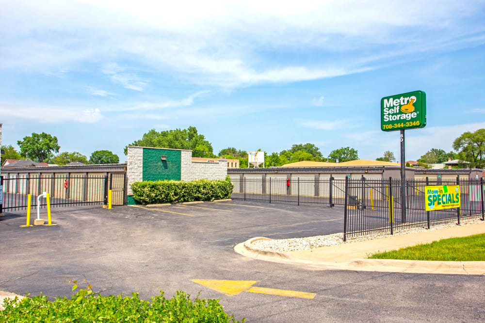 Parking area at Metro Self Storage in Northlake, Illinois