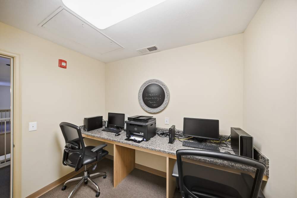 Business center with computers at River Towne Manor in Roanoke Rapids. NC