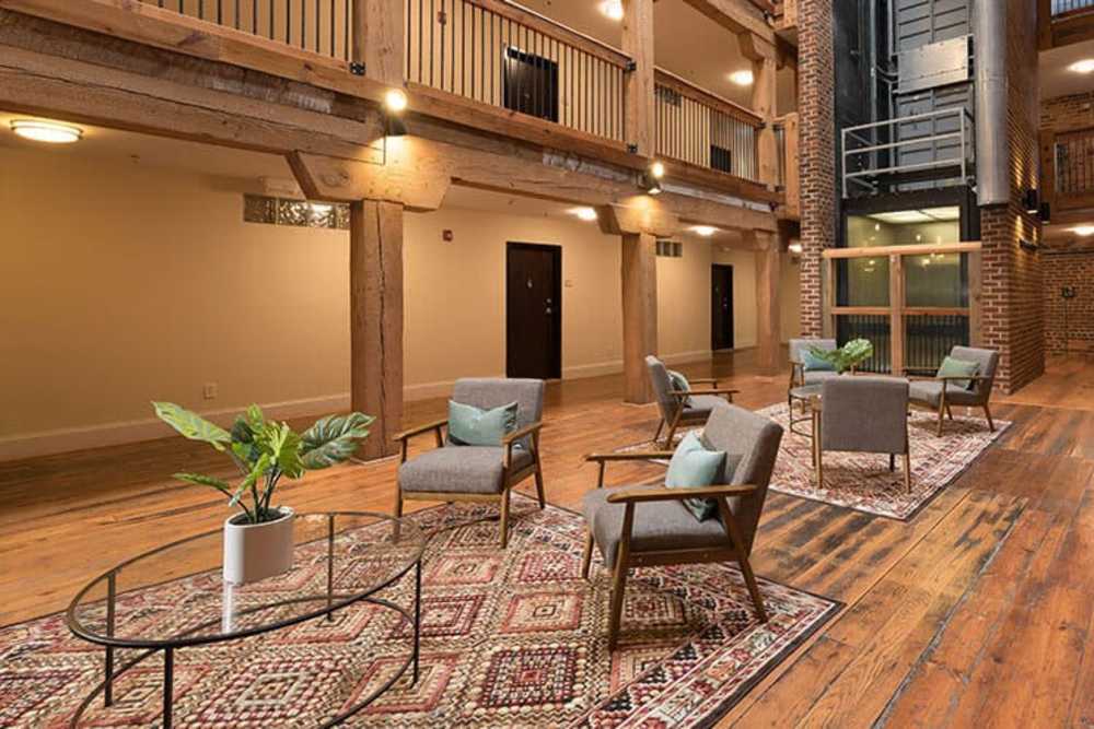 Lounge area in the clubhouse at High Street Lofts in Petersburg, Virginia