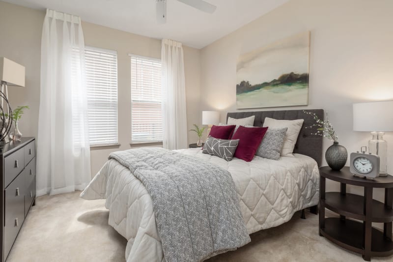 Bright bedroom at The District in Charlotte, North Carolina