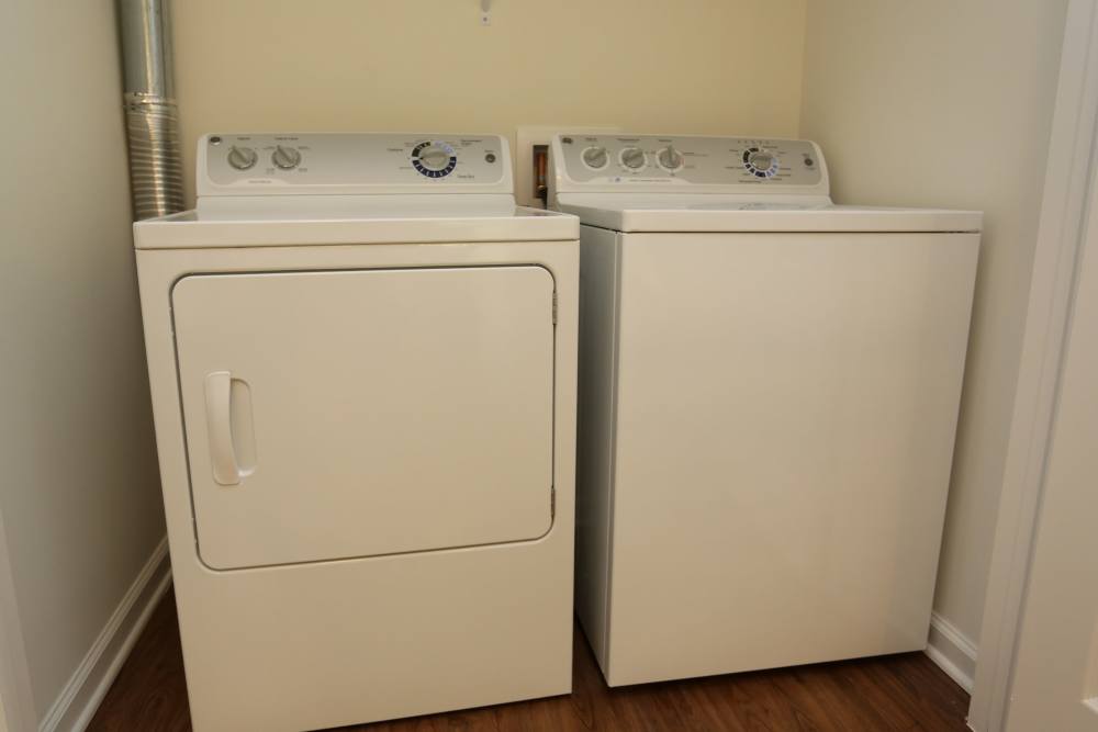Zoomed view of washer and dryer at Adams Crossing Apartment Homes in Waldorf, Maryland
