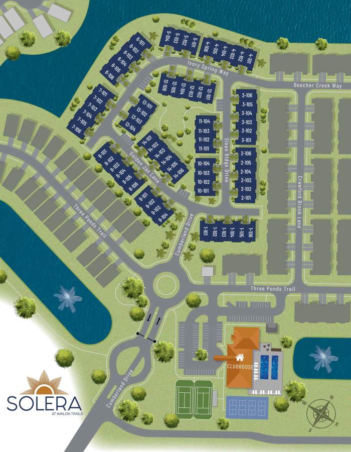 Site map at Solera at Avalon Trails in Delray Beach, Florida