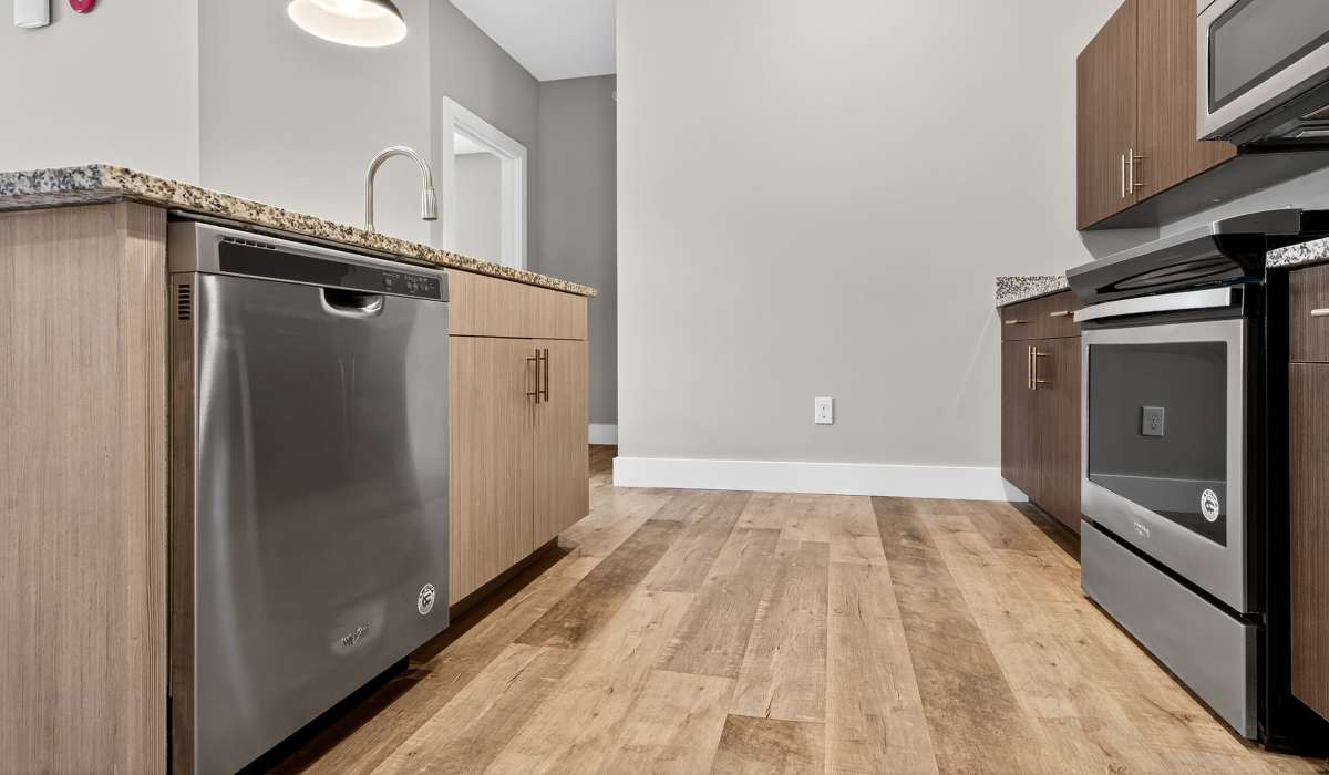 Kitchen with stainless-steel appliances at Palomar Stables in Lexington,Kentucky