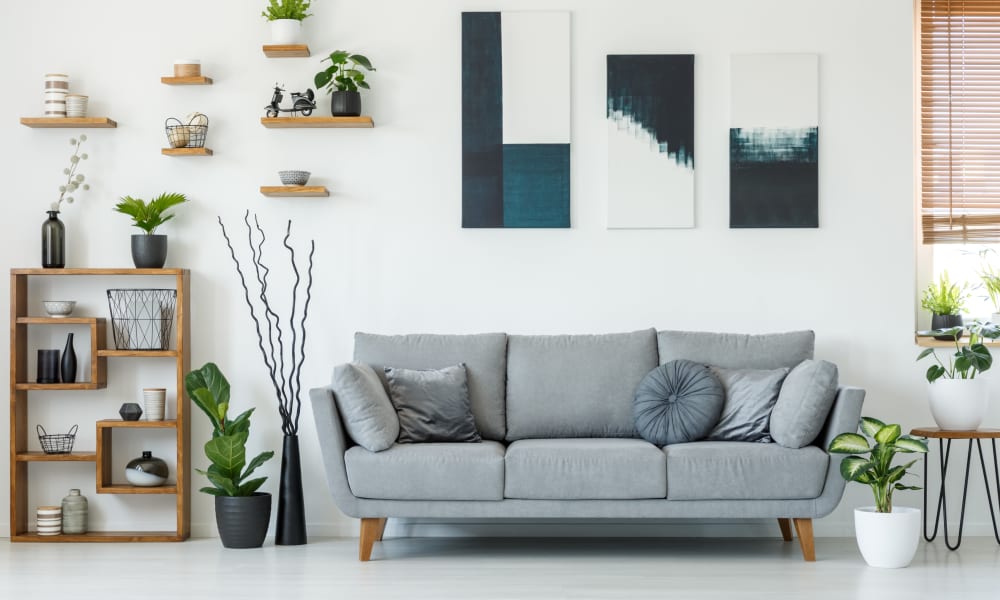 Beautiful modern couch at Ridgecrest in Denton, Texas