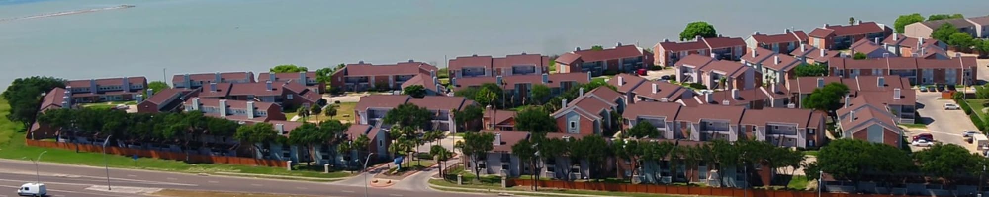 Outside view of the residential community at Water's Edge in Corpus Christi, Texas