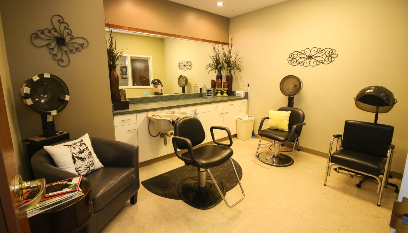Resident salon at Liberty Court Assisted Living & Memory Care in Dixon, Illinois.