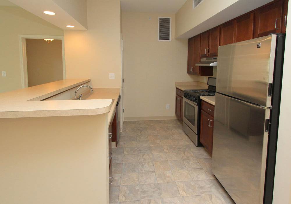 Eat-in luxury kitchen at Legends at North Ponds in Webster, New York