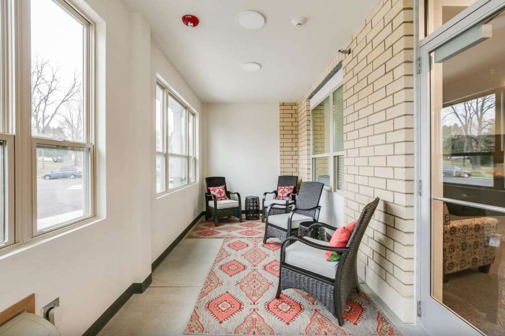 The sunroom at Novation Senior Commons in Madison, WI