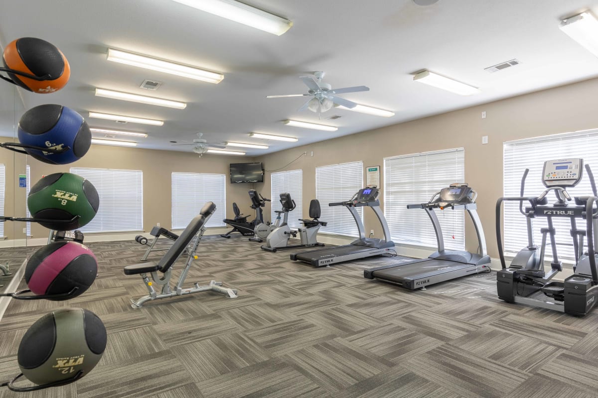 Fitness center at Twin Oaks in Hattiesburg, Mississippi