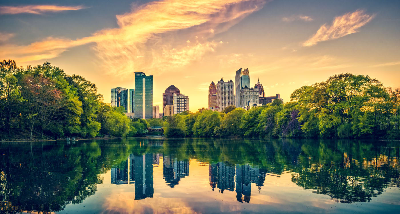 Beautiful sunset in Atlanta, GA near JMG Realty